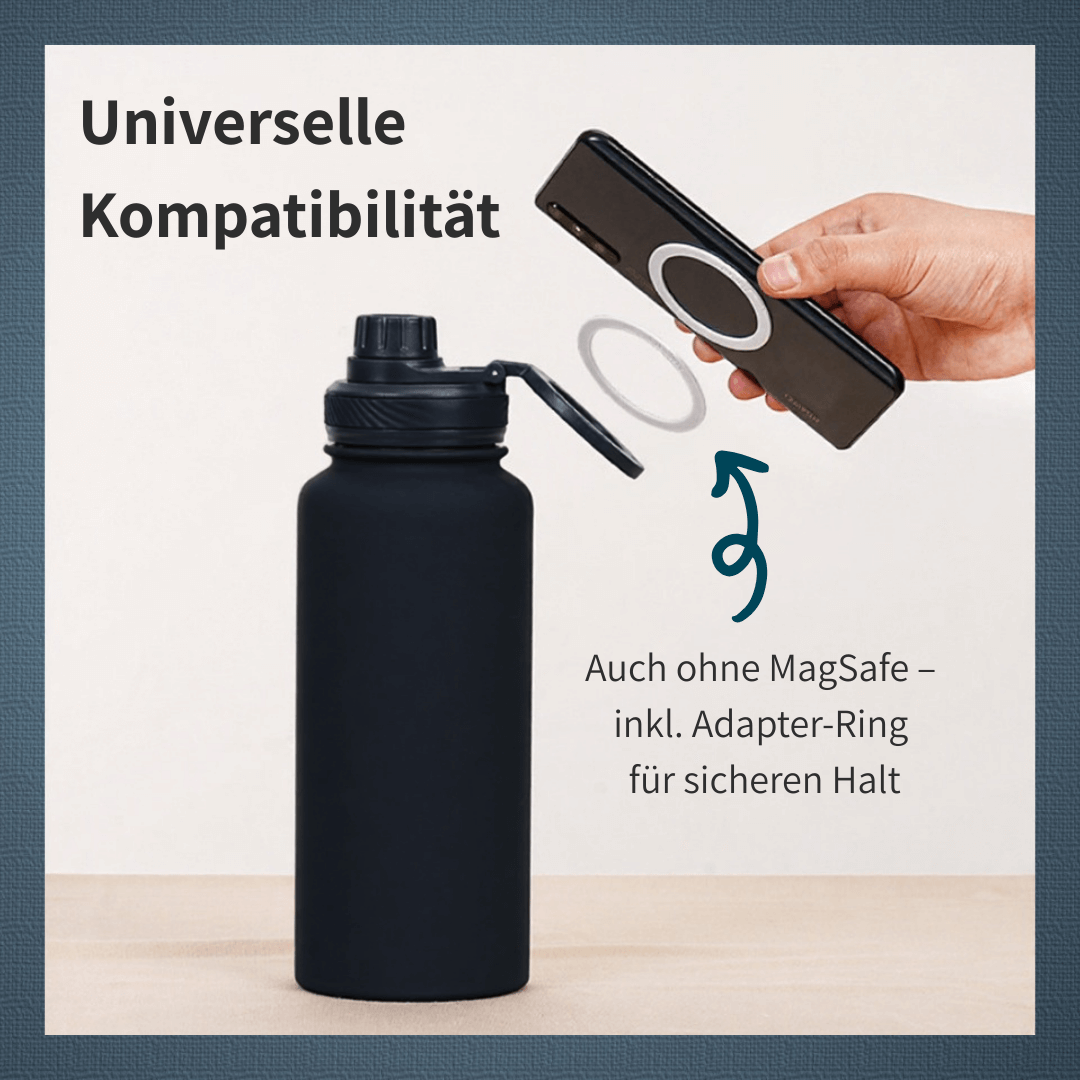 MagThera™ - Innovative Trinkflasche mit magnetischer Smartphone-Halterung