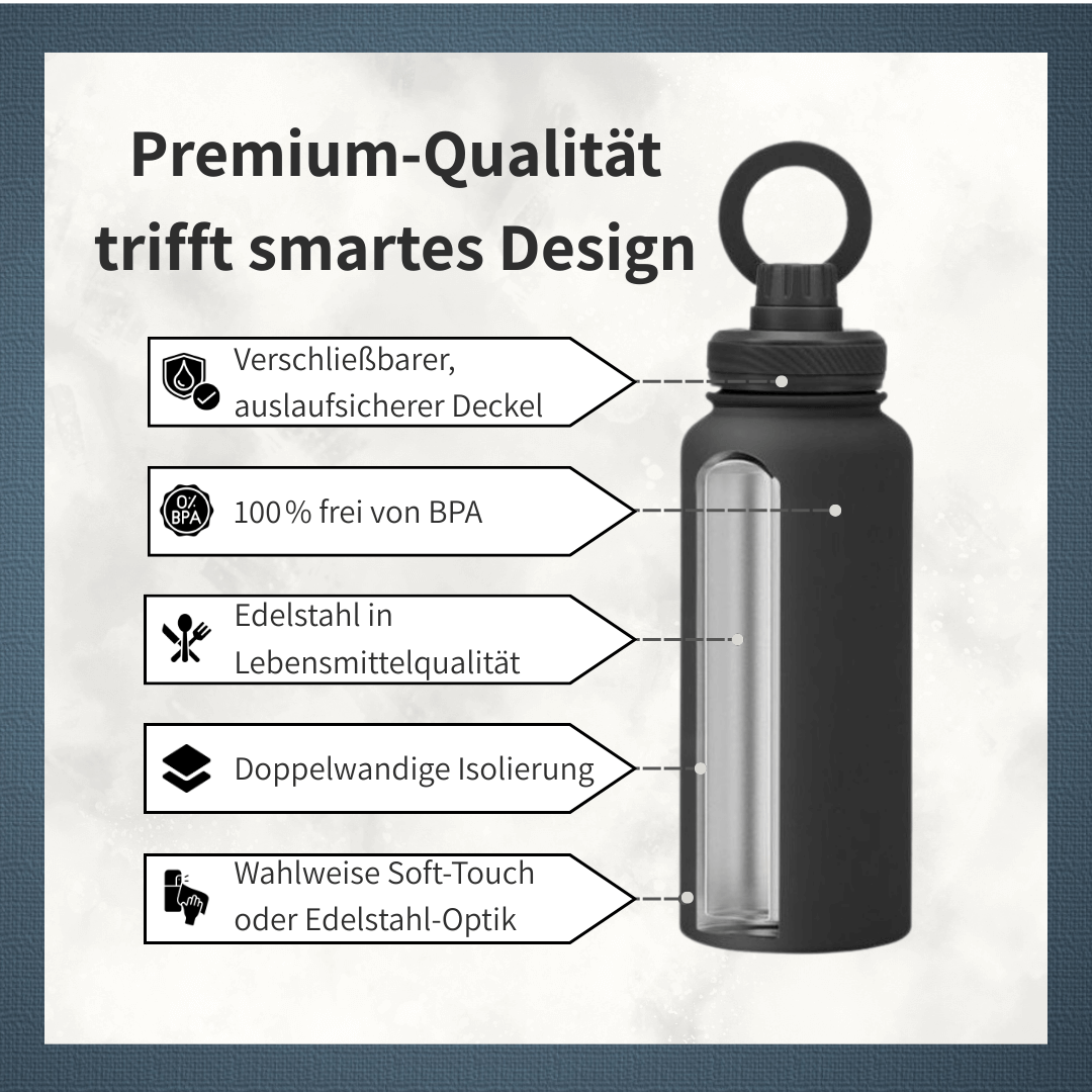 MagThera™ - Innovative Trinkflasche mit magnetischer Smartphone-Halterung