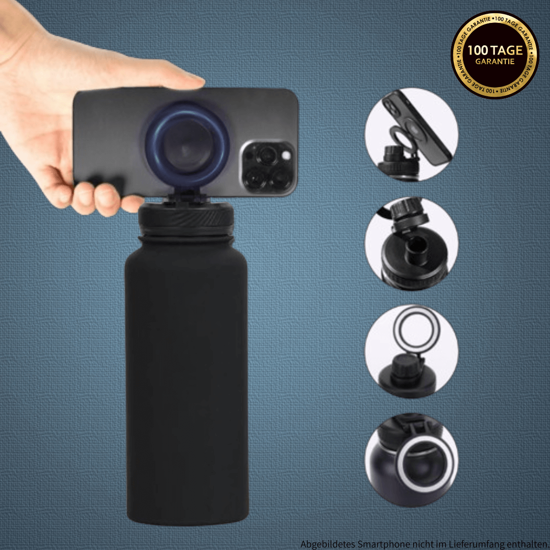 MagThera™ - Innovative Trinkflasche mit magnetischer Smartphone-Halterung